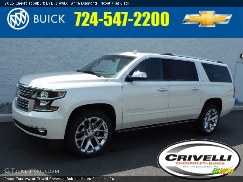 White Diamond Tricoat / Jet Black 2015 Chevrolet Suburban LTZ 4WD