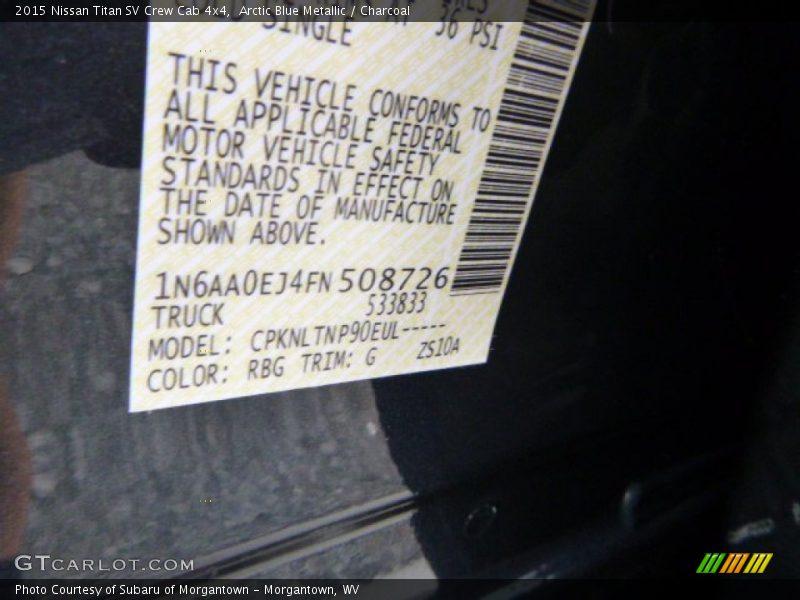 Arctic Blue Metallic / Charcoal 2015 Nissan Titan SV Crew Cab 4x4