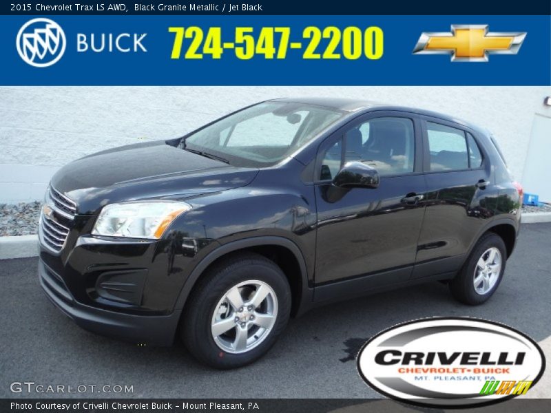 Black Granite Metallic / Jet Black 2015 Chevrolet Trax LS AWD