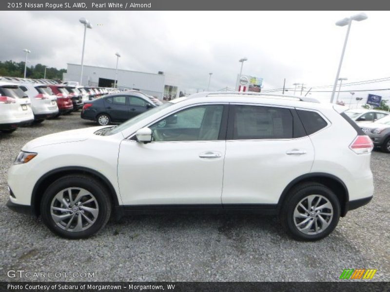 Pearl White / Almond 2015 Nissan Rogue SL AWD