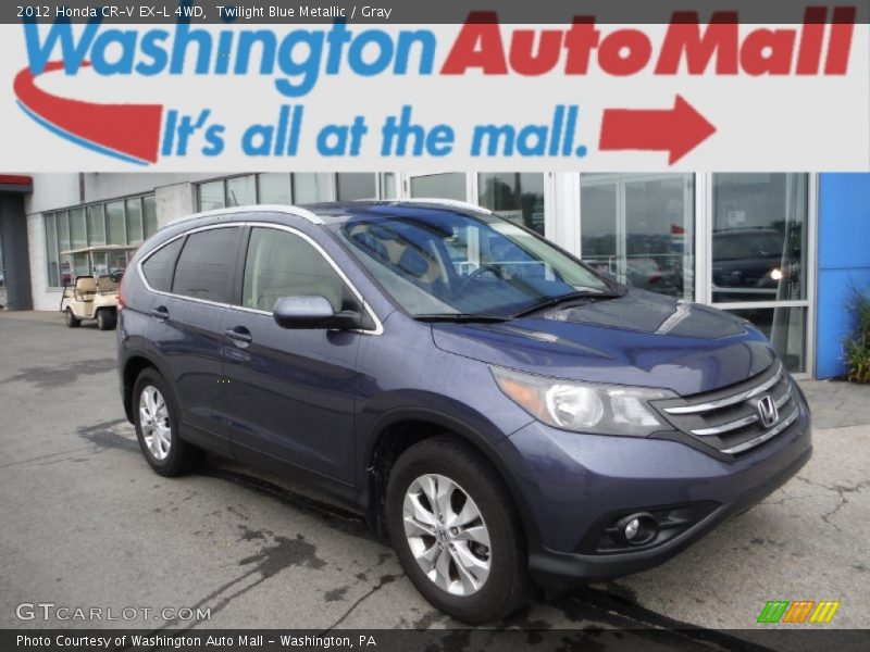 Twilight Blue Metallic / Gray 2012 Honda CR-V EX-L 4WD