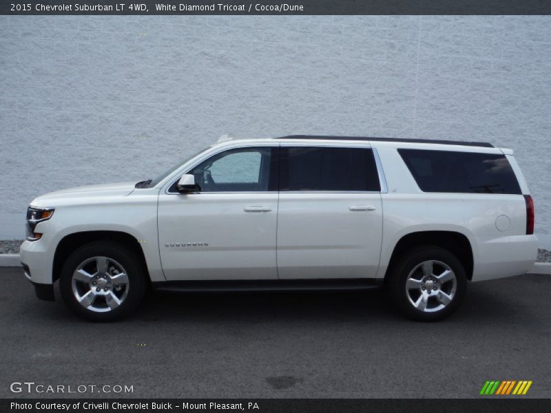 White Diamond Tricoat / Cocoa/Dune 2015 Chevrolet Suburban LT 4WD