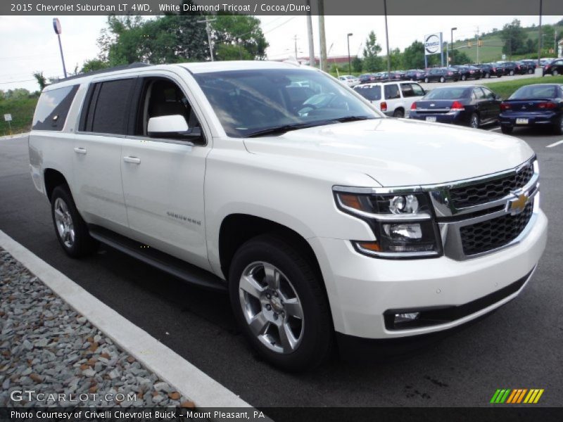 White Diamond Tricoat / Cocoa/Dune 2015 Chevrolet Suburban LT 4WD