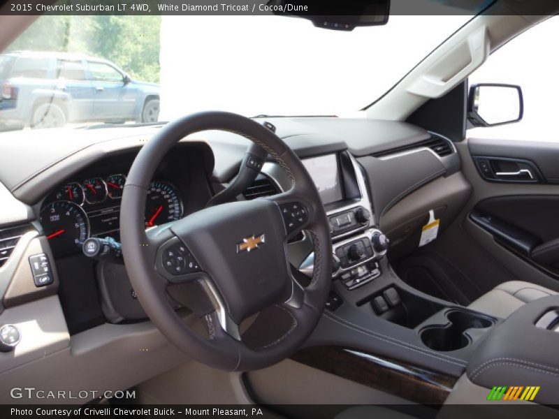 White Diamond Tricoat / Cocoa/Dune 2015 Chevrolet Suburban LT 4WD