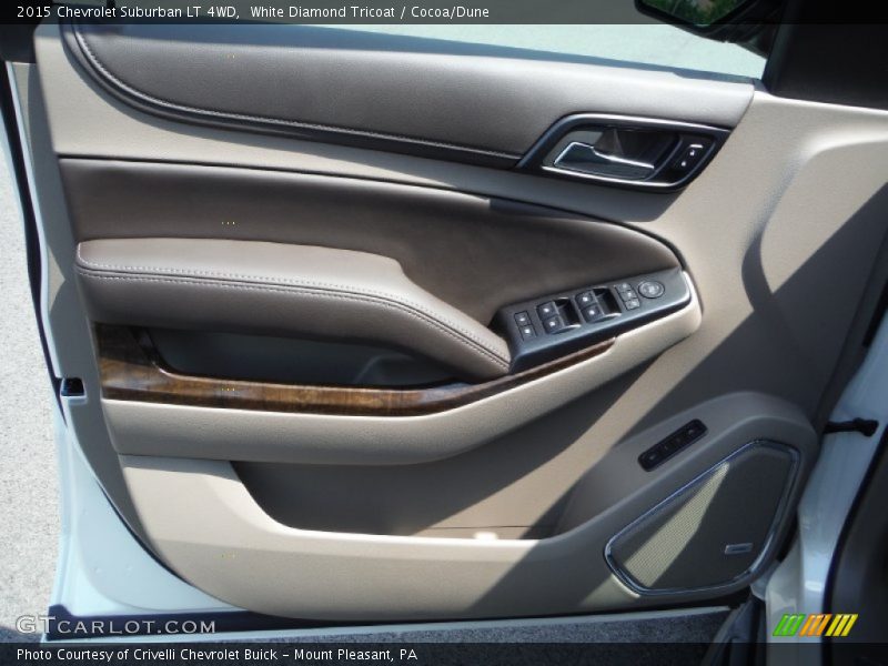 White Diamond Tricoat / Cocoa/Dune 2015 Chevrolet Suburban LT 4WD