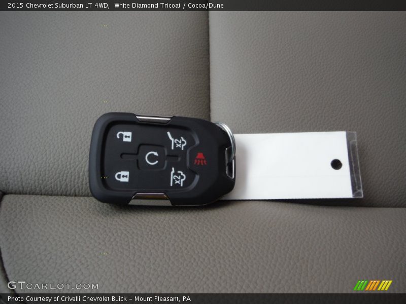 White Diamond Tricoat / Cocoa/Dune 2015 Chevrolet Suburban LT 4WD