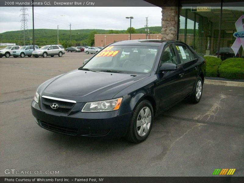 Deepwater Blue / Gray 2008 Hyundai Sonata GLS