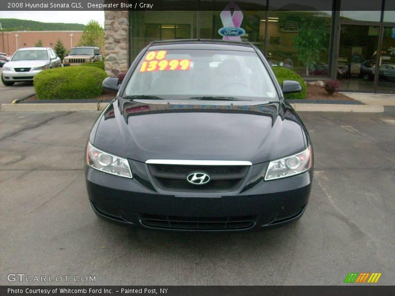 Deepwater Blue / Gray 2008 Hyundai Sonata GLS