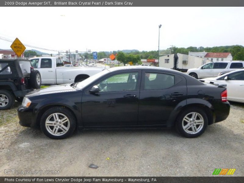 Brilliant Black Crystal Pearl / Dark Slate Gray 2009 Dodge Avenger SXT
