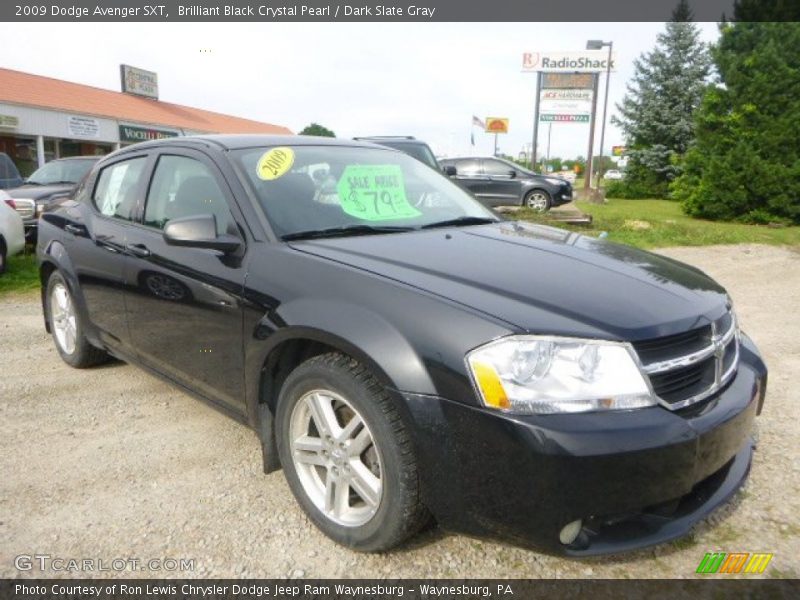 Brilliant Black Crystal Pearl / Dark Slate Gray 2009 Dodge Avenger SXT