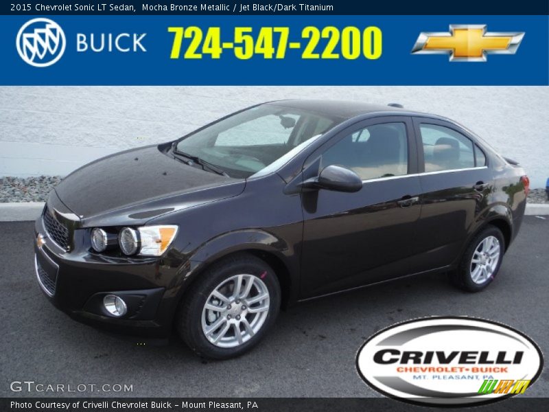 Mocha Bronze Metallic / Jet Black/Dark Titanium 2015 Chevrolet Sonic LT Sedan