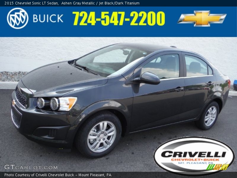 Ashen Gray Metallic / Jet Black/Dark Titanium 2015 Chevrolet Sonic LT Sedan