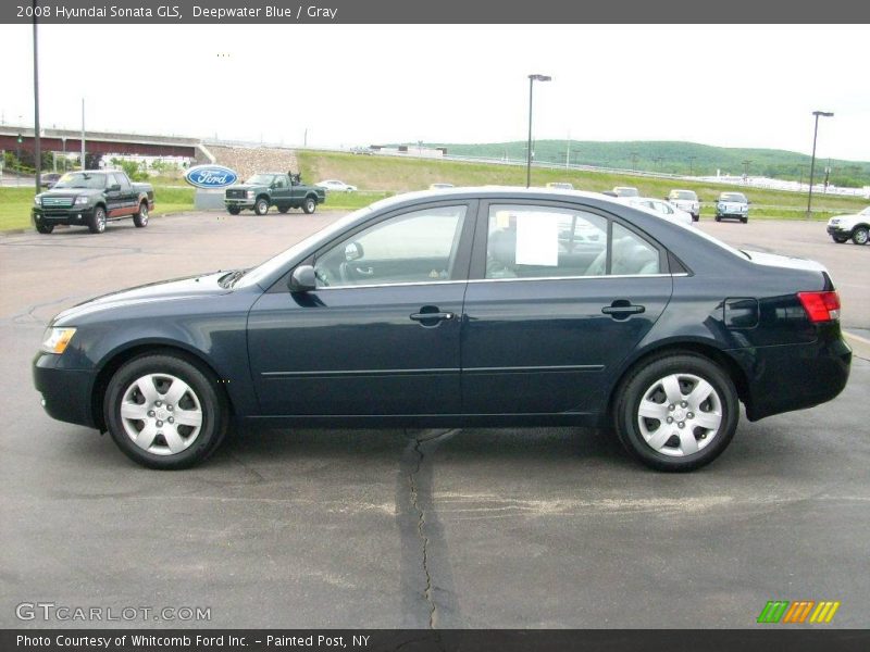 Deepwater Blue / Gray 2008 Hyundai Sonata GLS