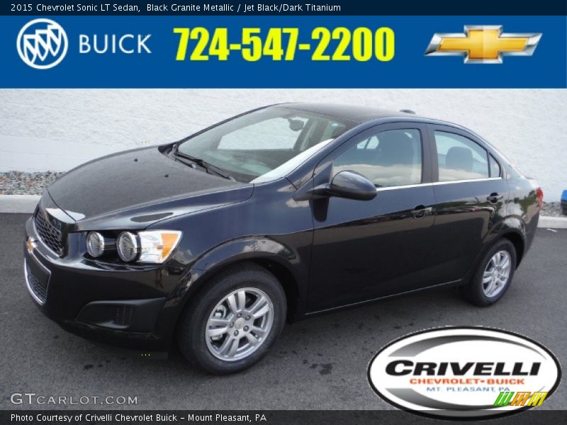 Black Granite Metallic / Jet Black/Dark Titanium 2015 Chevrolet Sonic LT Sedan