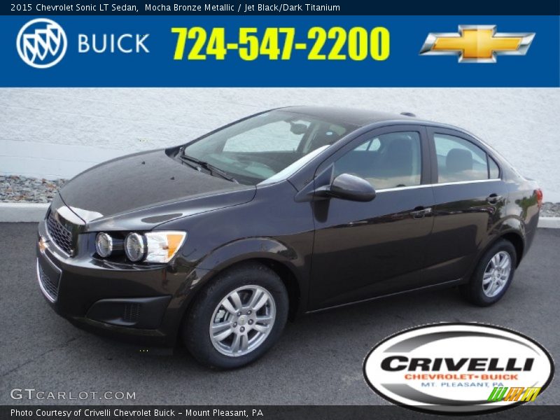 Mocha Bronze Metallic / Jet Black/Dark Titanium 2015 Chevrolet Sonic LT Sedan
