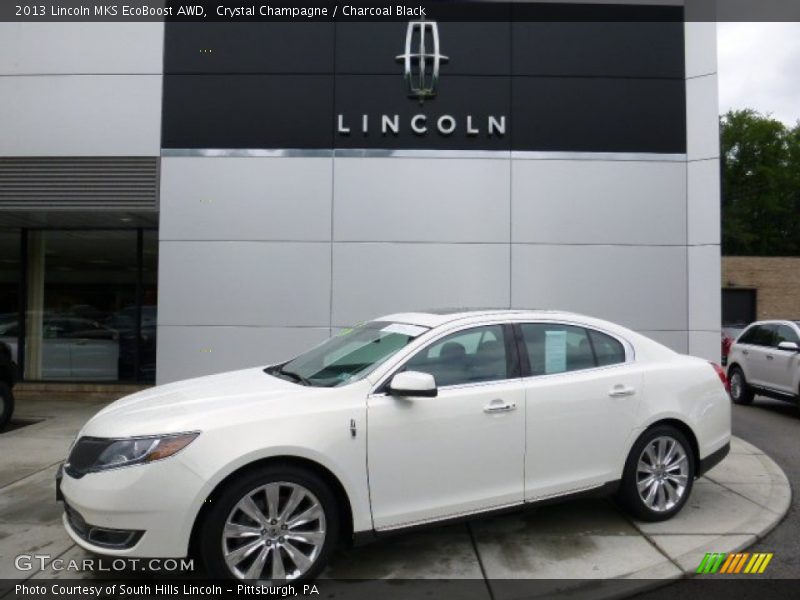Crystal Champagne / Charcoal Black 2013 Lincoln MKS EcoBoost AWD