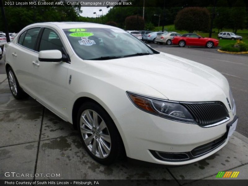 Crystal Champagne / Charcoal Black 2013 Lincoln MKS EcoBoost AWD
