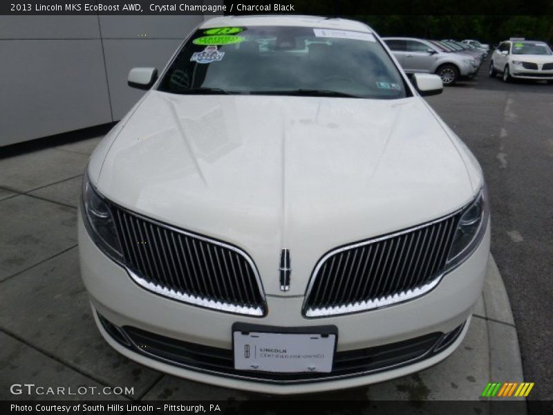 Crystal Champagne / Charcoal Black 2013 Lincoln MKS EcoBoost AWD