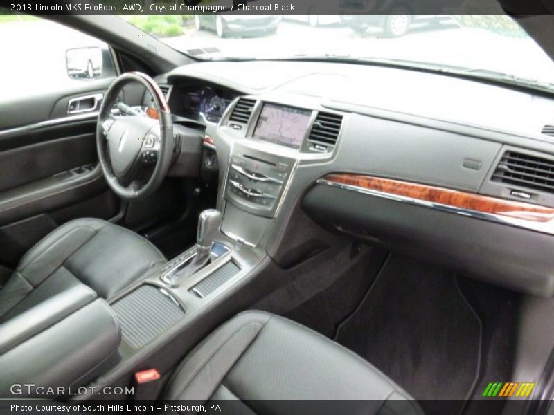 Crystal Champagne / Charcoal Black 2013 Lincoln MKS EcoBoost AWD