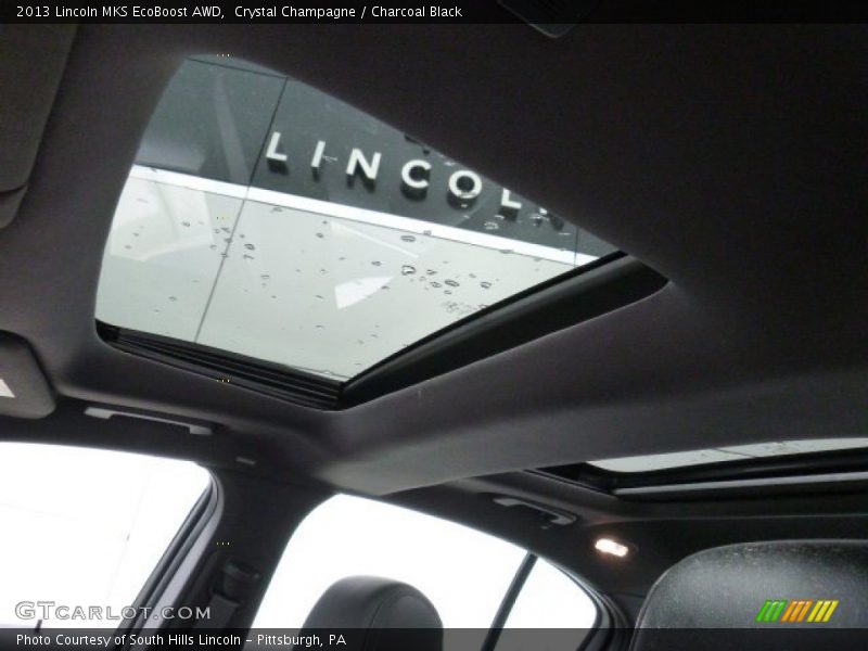 Crystal Champagne / Charcoal Black 2013 Lincoln MKS EcoBoost AWD