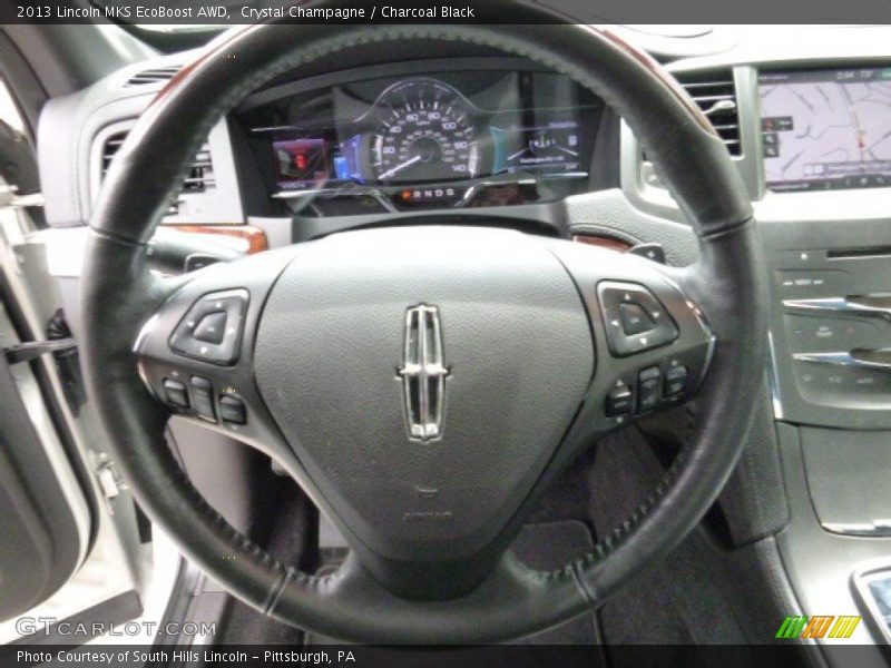 Crystal Champagne / Charcoal Black 2013 Lincoln MKS EcoBoost AWD