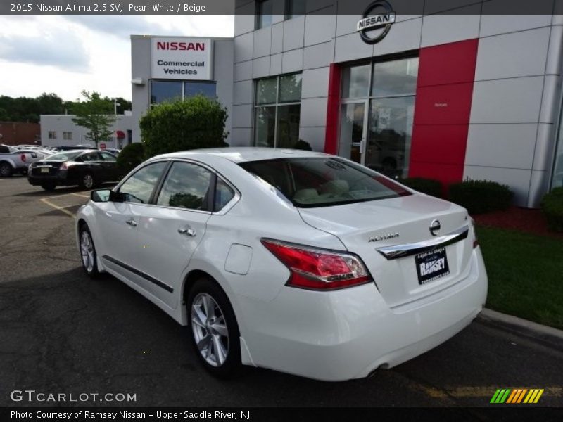 Pearl White / Beige 2015 Nissan Altima 2.5 SV