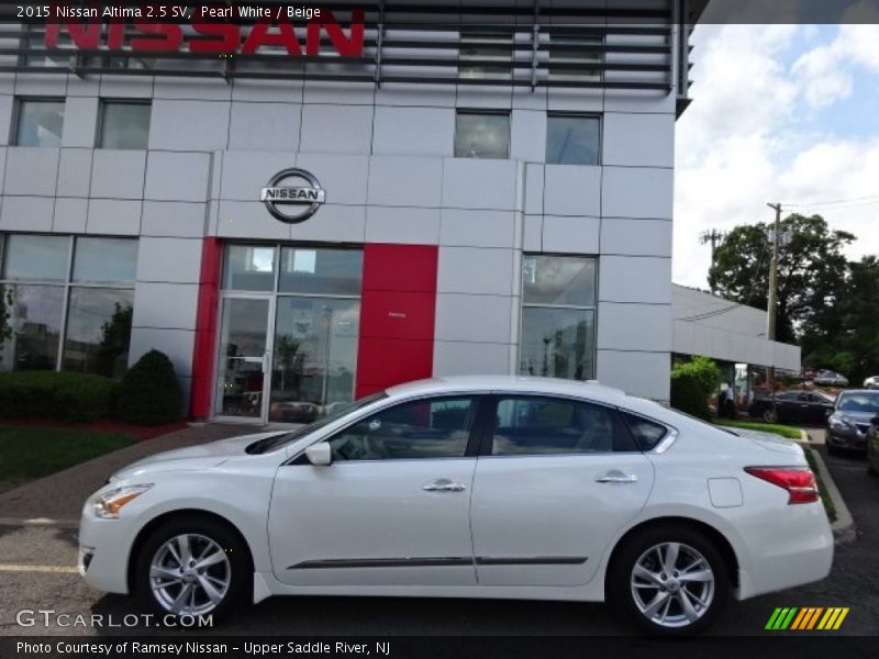 Pearl White / Beige 2015 Nissan Altima 2.5 SV