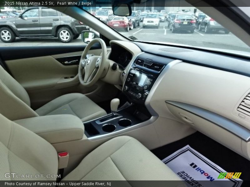 Pearl White / Beige 2015 Nissan Altima 2.5 SV