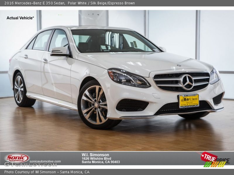 Polar White / Silk Beige/Espresso Brown 2016 Mercedes-Benz E 350 Sedan