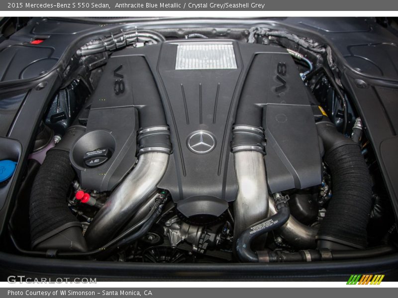 Anthracite Blue Metallic / Crystal Grey/Seashell Grey 2015 Mercedes-Benz S 550 Sedan