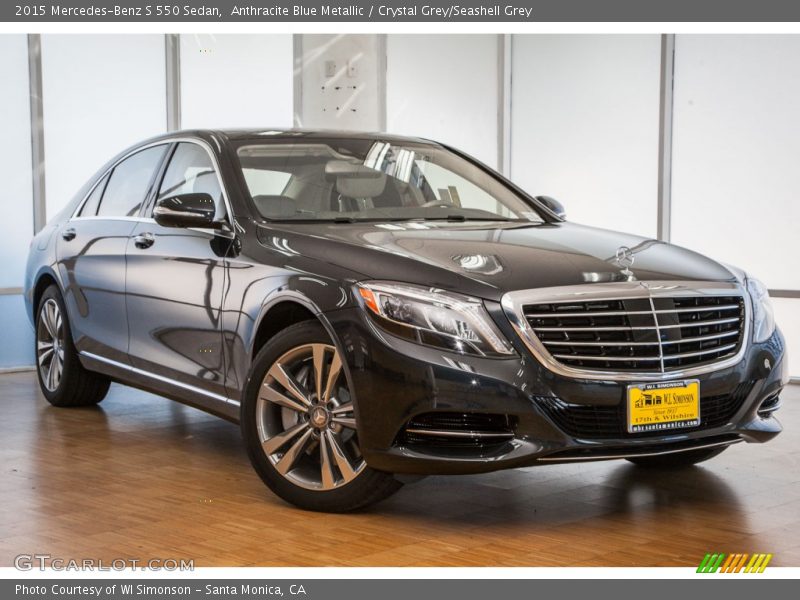 Anthracite Blue Metallic / Crystal Grey/Seashell Grey 2015 Mercedes-Benz S 550 Sedan