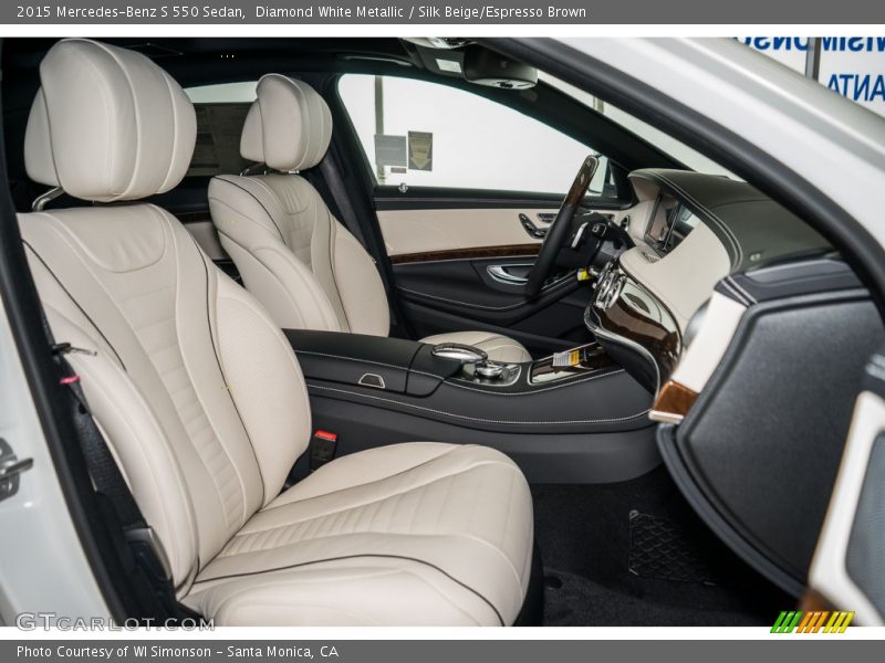 Diamond White Metallic / Silk Beige/Espresso Brown 2015 Mercedes-Benz S 550 Sedan