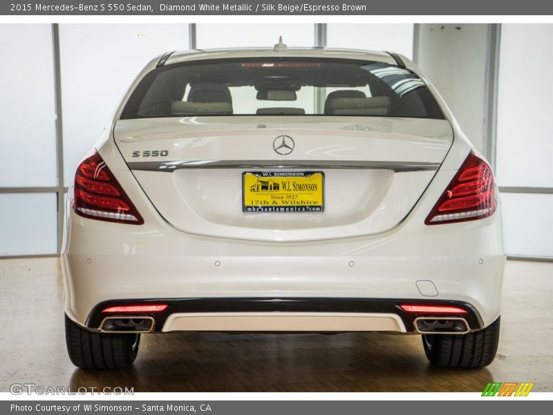 Diamond White Metallic / Silk Beige/Espresso Brown 2015 Mercedes-Benz S 550 Sedan