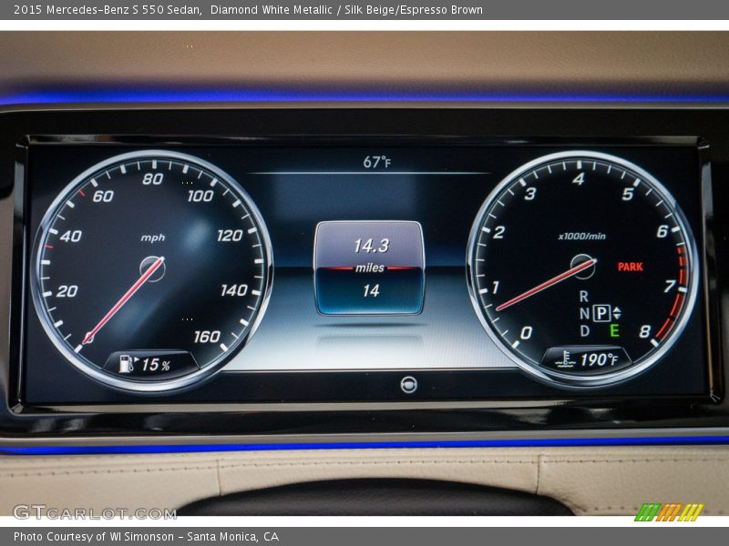 Diamond White Metallic / Silk Beige/Espresso Brown 2015 Mercedes-Benz S 550 Sedan