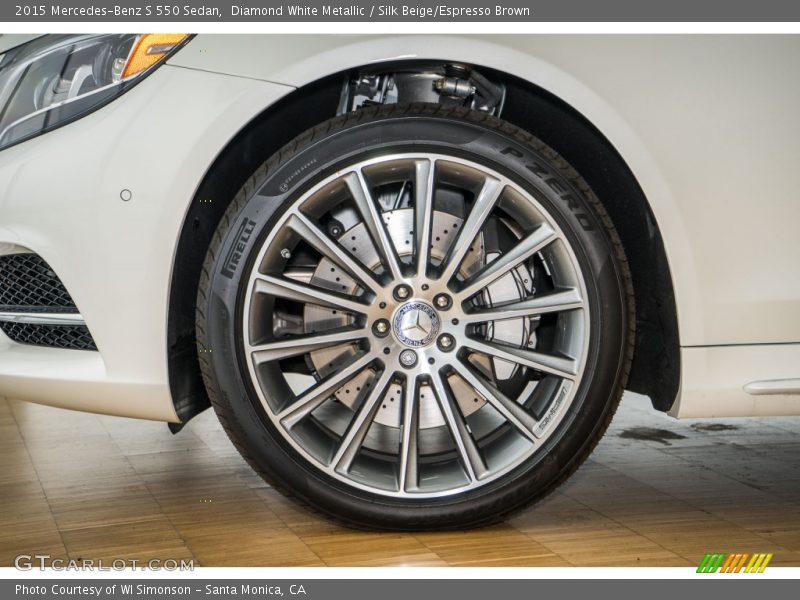 Diamond White Metallic / Silk Beige/Espresso Brown 2015 Mercedes-Benz S 550 Sedan