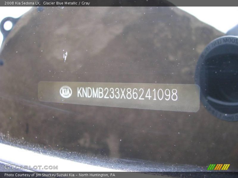 Glacier Blue Metallic / Gray 2008 Kia Sedona LX