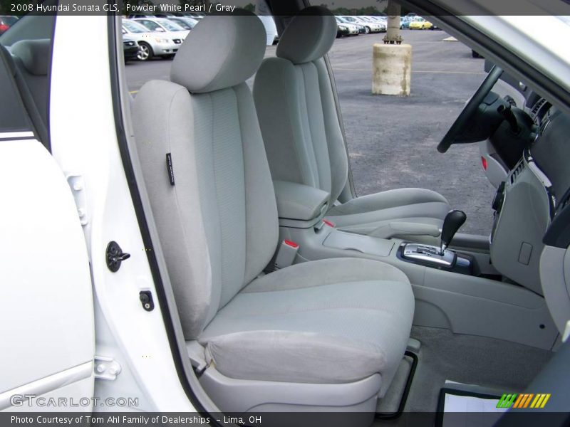 Powder White Pearl / Gray 2008 Hyundai Sonata GLS