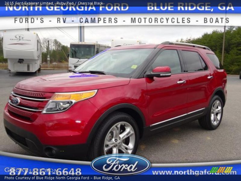 Ruby Red / Charcoal Black 2015 Ford Explorer Limited