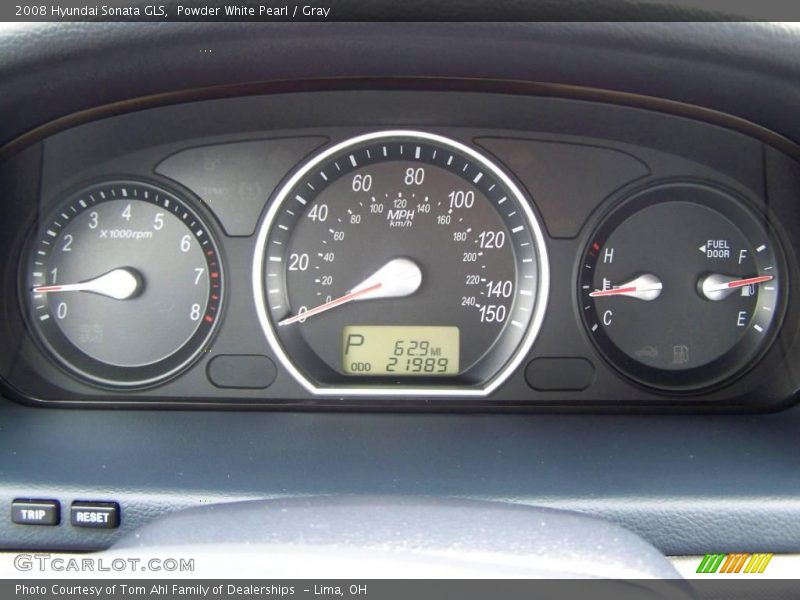 Powder White Pearl / Gray 2008 Hyundai Sonata GLS