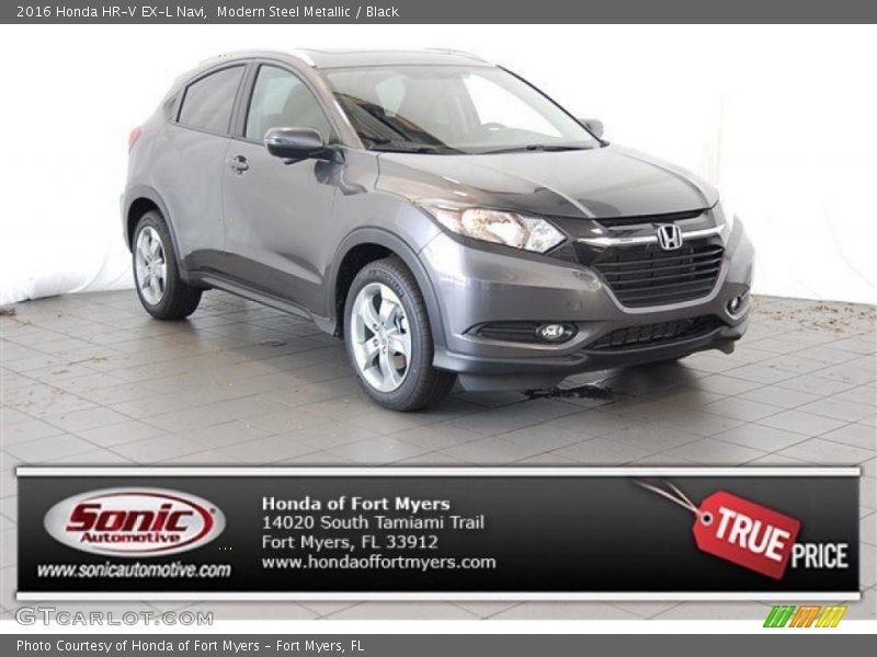 Modern Steel Metallic / Black 2016 Honda HR-V EX-L Navi