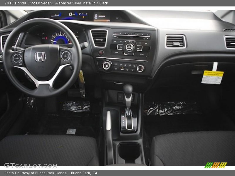 Alabaster Silver Metallic / Black 2015 Honda Civic LX Sedan