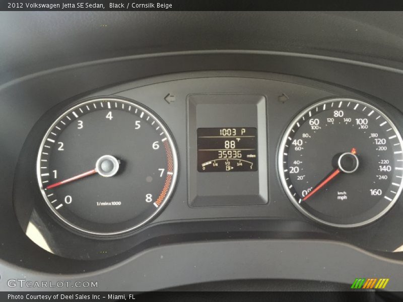 Black / Cornsilk Beige 2012 Volkswagen Jetta SE Sedan