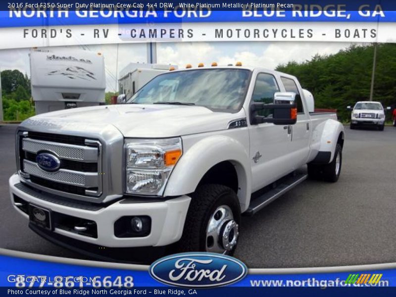 White Platinum Metallic / Platinum Pecan 2016 Ford F350 Super Duty Platinum Crew Cab 4x4 DRW