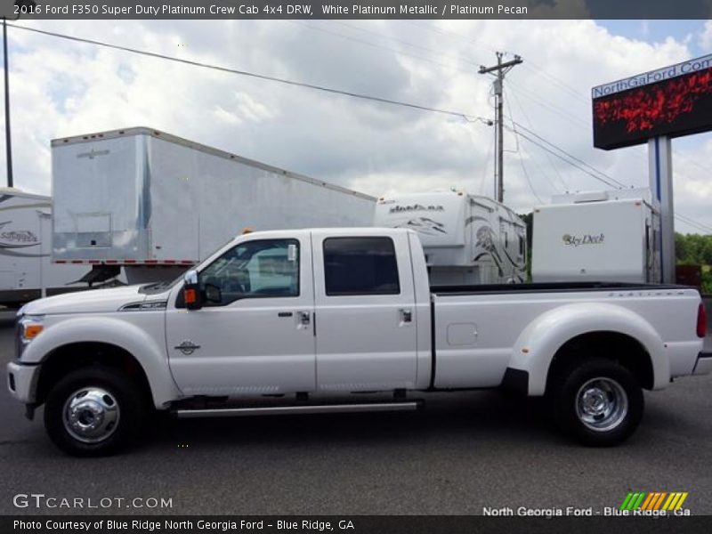 White Platinum Metallic / Platinum Pecan 2016 Ford F350 Super Duty Platinum Crew Cab 4x4 DRW