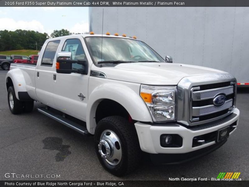 White Platinum Metallic / Platinum Pecan 2016 Ford F350 Super Duty Platinum Crew Cab 4x4 DRW
