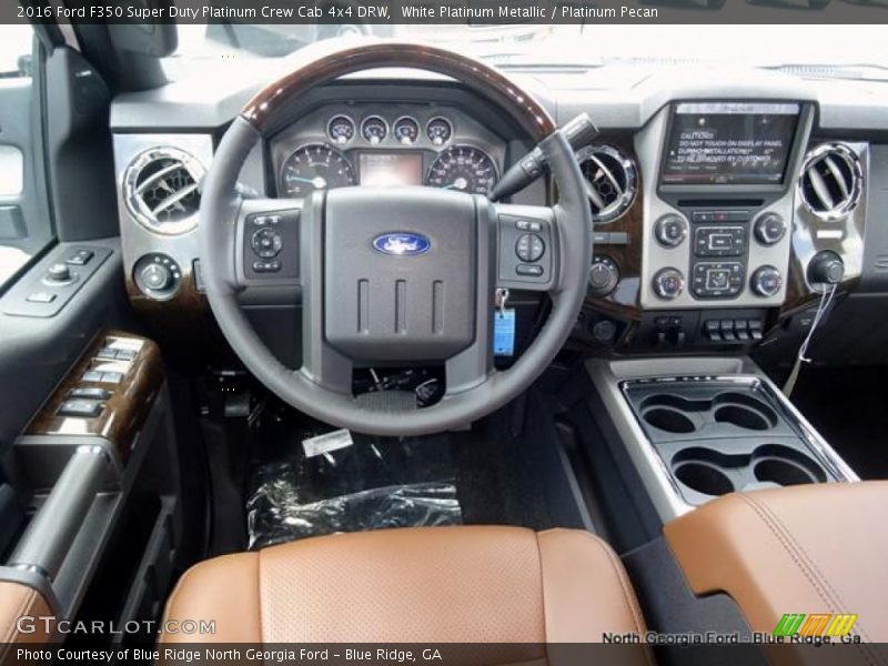 White Platinum Metallic / Platinum Pecan 2016 Ford F350 Super Duty Platinum Crew Cab 4x4 DRW