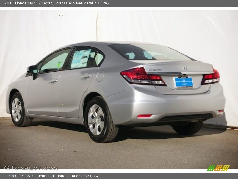 Alabaster Silver Metallic / Gray 2015 Honda Civic LX Sedan