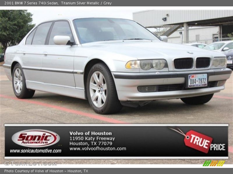 Titanium Silver Metallic / Grey 2001 BMW 7 Series 740i Sedan