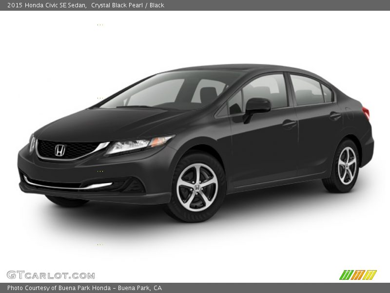 Crystal Black Pearl / Black 2015 Honda Civic SE Sedan