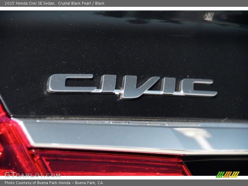 Crystal Black Pearl / Black 2015 Honda Civic SE Sedan